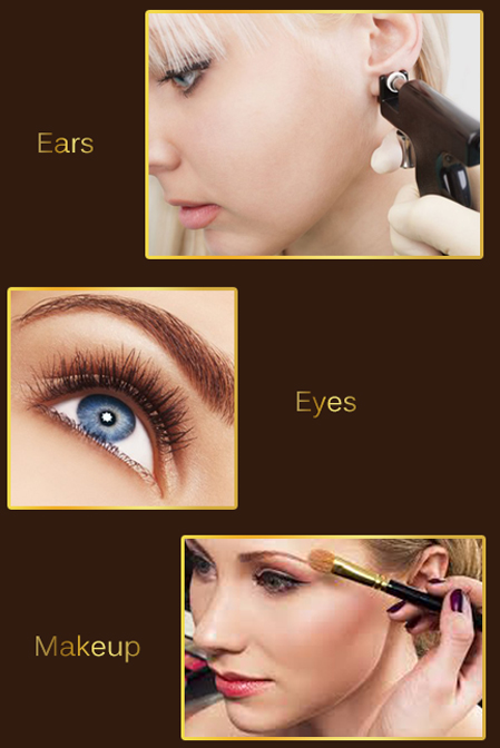 Piercings, eye-treatments and makeup