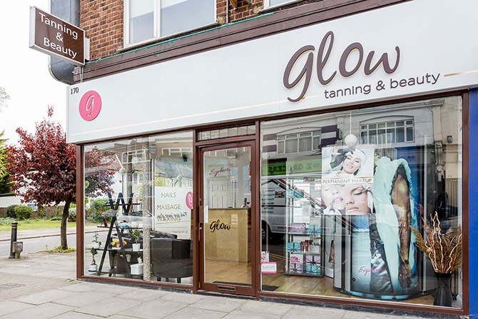 Glow Tanning Beauty & Laser salon exterior in Finchley
